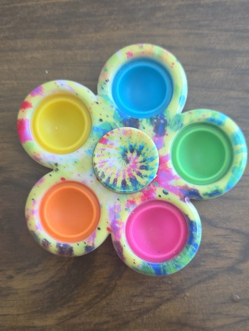 Colorful Tie-Dye Flower Pop Fidget Toy - Multi